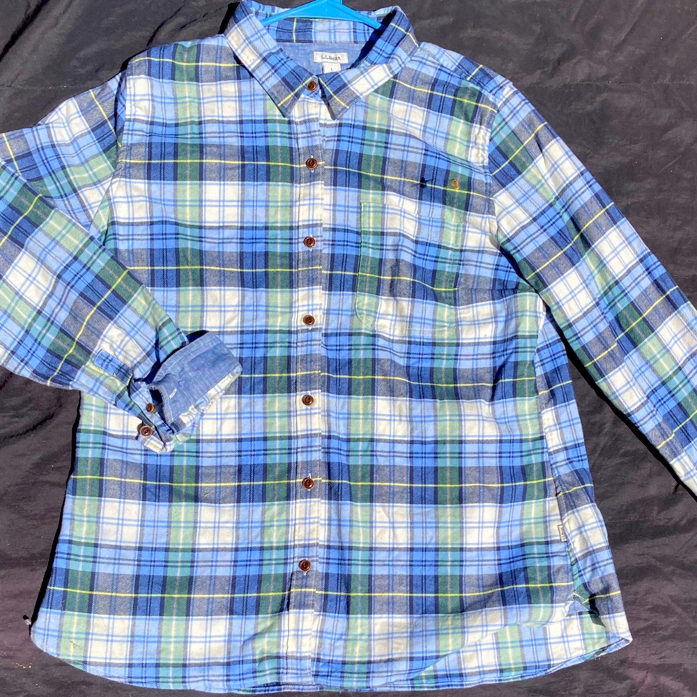 L.L. Bean Scotch Plaid Flannel Shirt - Indigo Tartan